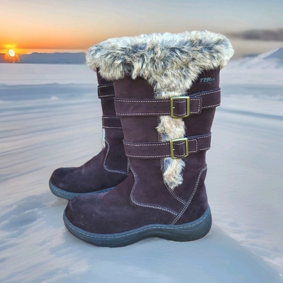 L.L. Bean Shoes - LL Bean Waterproof Nordic Tek 2.5 Insulate Plum Brown Suede Leather Boot Women 6